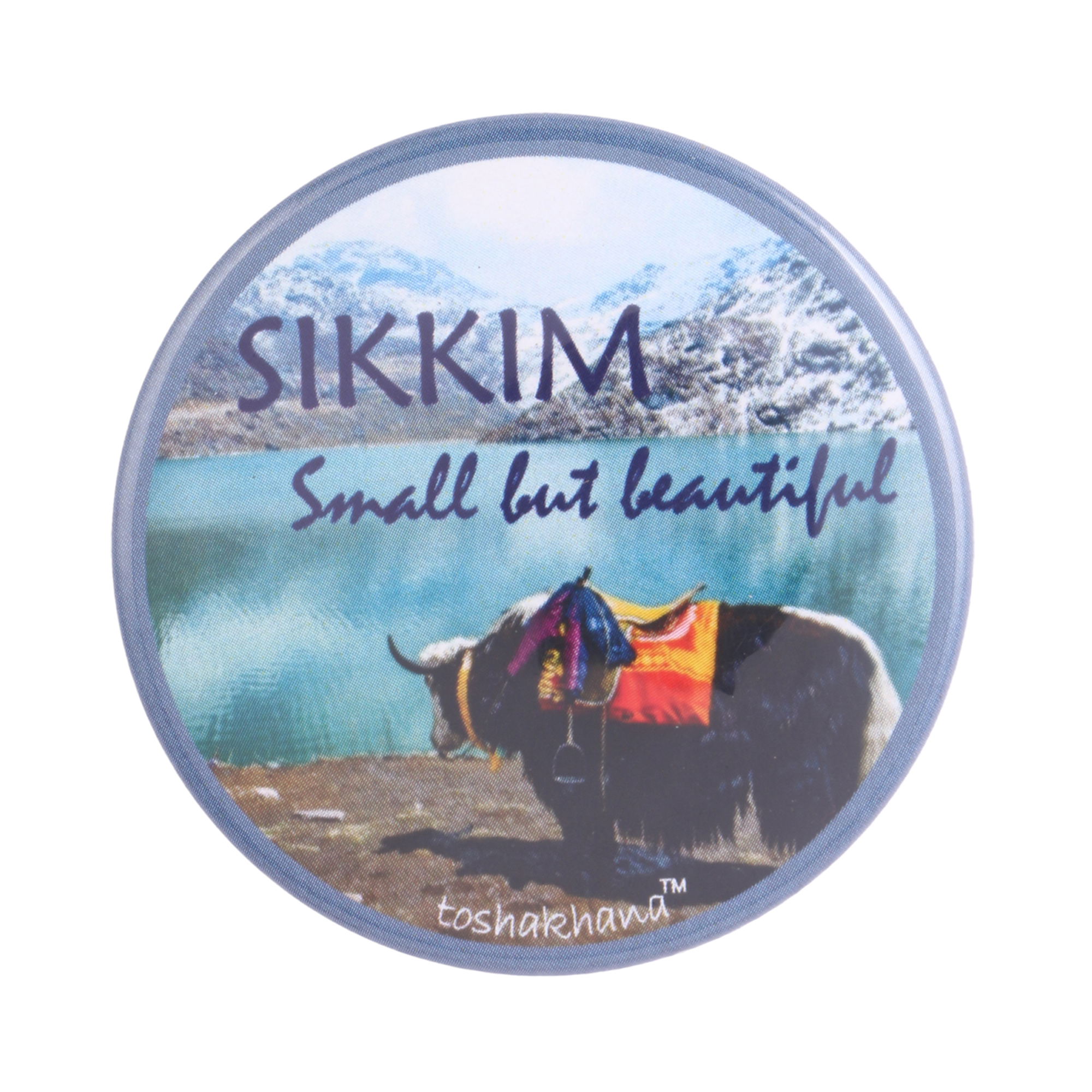 Fridge Magnet Land of High Passes Ladakh Jammu Kashmir Souvenir Button Pin Badge 