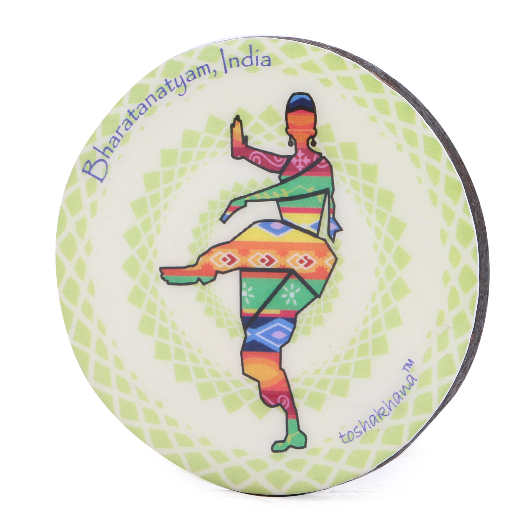 Bharatanatyam Classical Dance MDF Fridge Magnet Cum Coaster