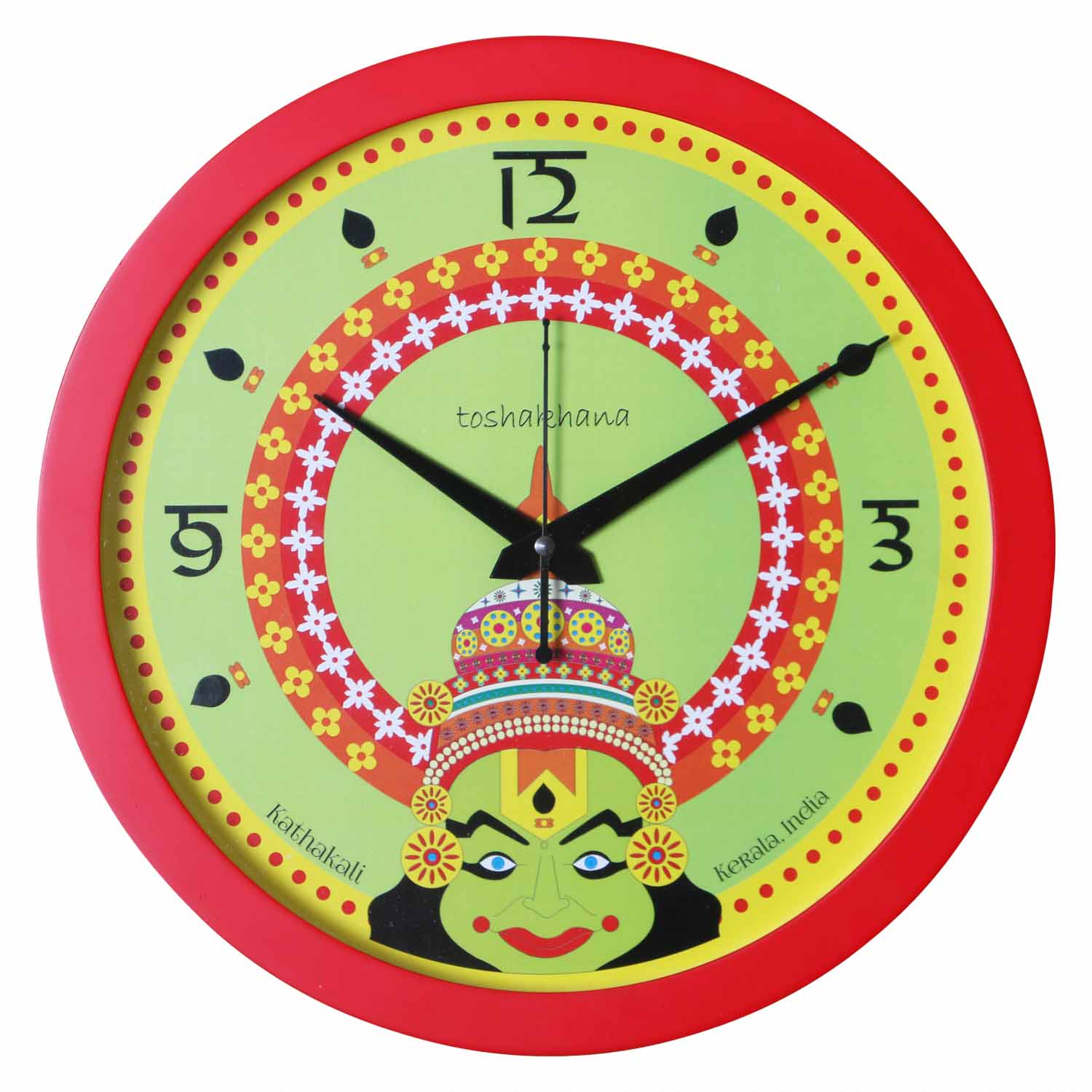 Wall Clock Glass Large Kathakali Kerala